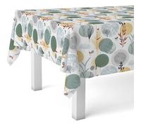 ECOMMERC3 Nappe en Toile cirée rectangulaire Taille 140 x 140 cm - Style, durabilité et Facile d'entretien pour Votre Table - Nappe en Toile cirée Anti-Taches et imperméable - Sienne Verte