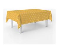 ECOMMERC3 Nappe en Toile cirée rectangulaire Taille 140x140 cm - Style, durabilité et Facile d'entretien pour Votre Table - Nappe en Toile cirée Anti-Taches et imperméable Polygon Moutarde