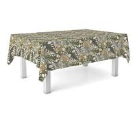 ECOMMERC3 Nappe en Toile cirée rectangulaire Taille 140x140 cm - Style, durabilité et Facile d'entretien pour Votre Table - Nappe en Toile cirée Anti-Taches et imperméable FILO Vert