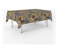 ECOMMERC3 Nappe en Toile cirée rectangulaire Taille 180x140 cm - Style, durabilité et Facile d'entretien pour Votre Table - Nappe en Toile cirée Anti-Taches et imperméable TAMBRE Jaune