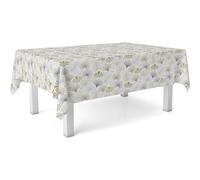 ECOMMERC3 Nappe en Toile cirée rectangulaire Taille 180x140 cm - Style, durabilité et Facile d'entretien pour Votre Table - Nappe en Toile cirée Anti-Taches et imperméable PALMITO Beige