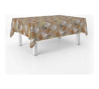 ECOMMERC3 Nappe en Toile cirée rectangulaire Taille 220 x 140 cm Style, durabilité et Facile d'entretien pour Votre Table - Nappe en Toile cirée Anti-Taches et imperméable, Marron