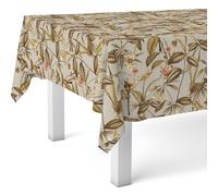 ECOMMERC3 Nappe en Toile cirée rectangulaire Taille 220 x 140 cm - Style, durabilité et Nettoyage Facile pour Votre Table - Nappe en Toile cirée Anti-Taches et imperméable - Amazone Marron