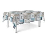 ECOMMERC3 Nappe en Toile cirée rectangulaire Taille 220x140 cm - Style, durabilité et Facile d'entretien pour Votre Table - Nappe en Toile cirée Anti-Taches et imperméable MER