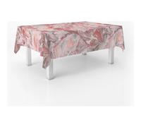 ECOMMERC3 Nappe en Toile cirée rectangulaire Taille 220x140 cm - Style, durabilité et Facile d'entretien pour Votre Table - Nappe en Toile cirée Anti-Taches et imperméable GENIL Rouge
