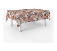 ECOMMERC3 Nappe en Toile cirée rectangulaire Taille 240x140 cm - Style, durabilité et Facile d'entretien pour Votre Table - Nappe en Toile cirée Anti-Taches et imperméable JUCAR Rouge