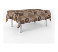 ECOMMERC3 Nappe en Toile cirée rectangulaire Taille 240x140 cm - Style, durabilité et Facile d'entretien pour Votre Table - Nappe en Toile cirée Anti-Taches et imperméable TAMBRE Brun