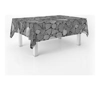 ECOMMERC3 Nappe en Toile cirée rectangulaire Taille 250 x 140 cm Style, durabilité et Facile d'entretien pour Votre Table - Nappe en Toile cirée Anti-Taches et imperméable, Gris
