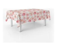 ECOMMERC3 Nappe en Toile cirée rectangulaire Taille 250x140 cm - Style, durabilité et Facile d'entretien pour Votre Table - Nappe en Toile cirée Anti-Taches et imperméable Freda Rouge