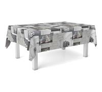 ECOMMERC3 Nappe en Toile cirée rectangulaire Taille 260x140 cm - Style, durabilité et Facile d'entretien pour Votre Table - Nappe en Toile cirée Anti-Taches et imperméable Zen Pierres