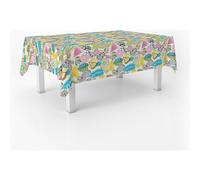 ECOMMERC3 Nappe en Toile cirée rectangulaire Taille 260x140 cm - Style, durabilité et Facile d'entretien pour Votre Table - Nappe en Toile cirée Anti-Taches et imperméable Juicy Bleu