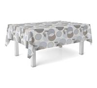 ECOMMERC3 Nappe en Toile cirée Ronde Taille 140 cm, résistante et Facile à Nettoyer pour Votre Table. Nappe en Toile cirée Anti-Taches et imperméable, Blanc
