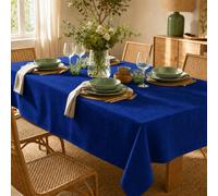 ECOMMERC3 Nappe Rectangulaire Anti-Tache Enduite Bleu Marine 220x140 cm