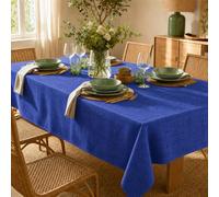 ECOMMERC3 Nappe Rectangulaire Anti-Tache Enduite Bleu Océan 260x140 cm