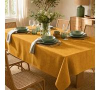 ECOMMERC3 Nappe Rectangulaire Anti-Tache Enduite Moutarde 180x140 cm