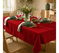 ECOMMERC3 Nappe Rectangulaire Anti-Tache Enduite Rouge 180x140 cm