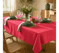 ECOMMERC3 Nappe Rectangulaire Anti-Tache Enduite Rouge Passion 260x140 cm