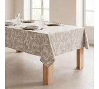 ECOMMERC3 Nappe rectangulaire Jacquard Anti-Taches Noa Beige 260 x 140 cm | Motif tissé et non imprimé : jacquard ton sur ton, toucher coton, finition anti-taches. Fabriquée en Espagne.