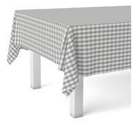 ECOMMERC3 Nappe Toile cirée Anti-Taches Lavable carrée 140x140 Vichy Gris | Pour la table carrée, lavable, sans machine ni repassage, 90 % PVC et 10 % polypropylène
