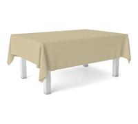 ECOMMERC3 Nappe Toile cirée Anti-Taches Lavable rectangulaire 180x140 Beige | Pour la table où l'on mange tous les jours, imperméable, n'absorbe pas, bord qui ne s'effiloche pas, fabriquée en Espagne