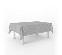 ECOMMERC3 Nappe Toile cirée Lavable rectangulaire 100x140 cm Polygon Gris | Pour le bureau et la petite table de cuisine, lavable, sans machine ni repassage, corps ferme qui ne s'enroule pas