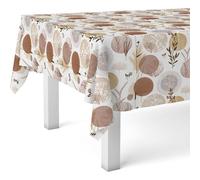 ECOMMERC3 Nappe Toile cirée Lavable rectangulaire 100x140 cm Sienne Marron | Pour la petite table de cuisine, motif méditerranéen, imperméable, s'essuie d'un chiffon humide