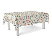 ECOMMERC3 Nappe Toile cirée Lavable rectangulaire 180x140 cm Garden Beige | Pour la table où l'on mange tous les jours, imperméable, n'absorbe pas, bord qui ne s'effiloche pas, fabriquée en Espagne