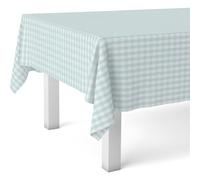 ECOMMERC3 Nappe Toile cirée Lavable rectangulaire 180x140 Vichy Turquoise | Pour la table où l'on mange tous les jours, anti-taches, protège des rayures et de l'humidité, surface lisse