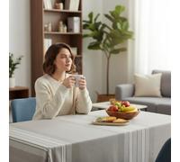 ECOMMERC3 Nappe Toile cirée Lavable rectangulaire 200x140 cm Oslo Beige | Pour une table qui ne s'arrête pas de la journée, lavable, sans machine ni repassage, 90 % PVC et 10 % polypropylène