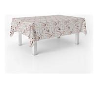 ECOMMERC3 Nappe Toile cirée Lavable rectangulaire 200x140 cm Segre Rose | Pour le petit déjeuner, le goûter et les devoirs, lavable, sans machine ni repassage, corps ferme qui ne s'enroule pas