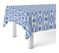 ECOMMERC3 Nappe Toile cirée Lavable rectangulaire 220x140 cm Majorque Bleu | Pour les maisons avec des enfants à table, anti-taches, protège des rayures et de l'humidité, bords bien finis