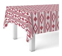 ECOMMERC3 Nappe Toile cirée Lavable rectangulaire 220x140 cm Majorque Rouge | Pour les maisons avec des enfants à table, anti-taches, protège des rayures et de l'humidité, bords bien finis
