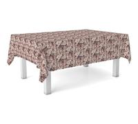 ECOMMERC3 Nappe Toile cirée Lavable rectangulaire 220x140 cm Tage Brun | Pour les maisons avec des enfants à table, anti-taches, protège des rayures et de l'humidité, bords bien finis