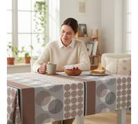 ECOMMERC3 Nappe Toile cirée Lavable rectangulaire 220x140 cm Valira Brun | Pour les maisons avec des enfants à table, lavable, sans machine ni repassage, 90 % PVC et 10 % polypropylène