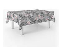 ECOMMERC3 Nappe Toile cirée Lavable rectangulaire 240x140 cm Jucar Gris | Pour les repas de famille qui durent, lavable, sans machine ni repassage, 90 % PVC et 10 % polypropylène