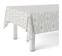 ECOMMERC3 Nappe Toile cirée Lavable rectangulaire 240x140 cm Majorque Beige | Pour les repas de famille qui durent, anti-taches, protège des rayures et de l'humidité, bords bien finis