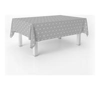ECOMMERC3 Nappe Toile cirée Lavable rectangulaire 240x140 cm Polygon Gris | Pour les repas de famille qui durent, lavable, sans machine ni repassage, corps ferme qui ne s'enroule pas