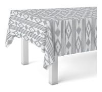 ECOMMERC3 Nappe Toile cirée Lavable rectangulaire 250x140 cm Majorque Gris | Pour la grande tablée de la salle à manger, anti-taches, protège des rayures et de l'humidité, bords bien finis
