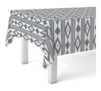 ECOMMERC3 Nappe Toile cirée Lavable rectangulaire 250x140 cm Majorque Noir | Pour la grande tablée de la salle à manger, motif méditerranéen, imperméable, s'essuie d'un chiffon humide