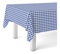 ECOMMERC3 Nappe Toile cirée Lavable rectangulaire 250x140 cm Vichy Bleu | Pour la grande tablée de la salle à manger, anti-taches, protège des rayures et de l'humidité, surface lisse