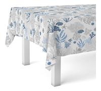 ECOMMERC3 Nappe Toile cirée Lavable rectangulaire 260x140 cm Reef Bleu | Pour la grande table à manger, motif marin, imperméable, s'essuie d'un chiffon humide, fabriquée en Espagne