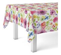 ECOMMERC3 Nappe Toile cirée Lavable Ronde 140 cm Vienne Multicolore | Pour la table ronde, motif méditerranéen, imperméable, s'essuie d'un chiffon humide