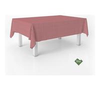 ECOMMERC3 Nappe Vichy Petits Carreaux Anti-Taches Ronde 140 cm Rouge | Pour la table ronde du coin repas, petits carreaux, 50 % coton et 50 % polyester, toucher tissu