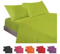 ECOMMERC3 Parure de lit 4 pièces pour lit de 200 cm, 100% fabriquée en Espagne, avec Drap, Drap Plat et 2 taies d'oreiller de 45 x 110 cm, Couleur Pistache