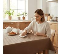 ECOMMERC3 Protecteur de Table Taille 110 x 140 cm Coleur Brun, rectangulaire, antidérapant, Antichoc et imperméable, Protecteur de Table imperméable et Facile à Nettoyer