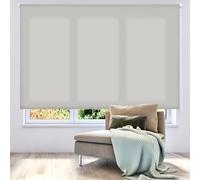 ECOMMERC3 | Store Enroulable Translucide Uni 170x175 Largeur x Hauteur - Store Enroulable Dimension Tissu 167x170 - Store Installation Facile au Mur ou au Plafond - Stor Gris Argent