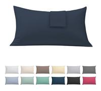 ECOMMERC3 Taie d'oreiller 105 cm Extra Douce et Confortable - Housse de Coussin Couleur Marine 100% fabriquée en Espagne, Respirante, Facile à Laver