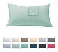ECOMMERC3 Taie d'oreiller 135 cm, Extra Douce et Confortable, Couleur Verte, fabriquée en Espagne, Respirante, Facile à Laver