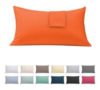 ECOMMERC3 Taie d'oreiller 150 cm, Extra Douce et Confortable, Couleur Orange, fabriquée en Espagne, Respirante, Facile à Laver