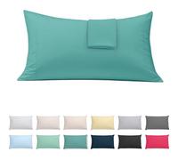ECOMMERC3 Taie d'oreiller 90 cm Extra Douce et Confortable - Couleur Aigue-Marine 100% fabriquée en Espagne, Respirante, Facile à Laver